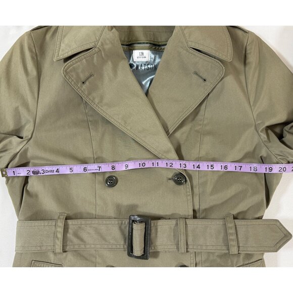 Vintage 1989 US Army Women All Weather Trench Coat 12R Olive Khaki So-Sew Styles - Picture 12 of 14